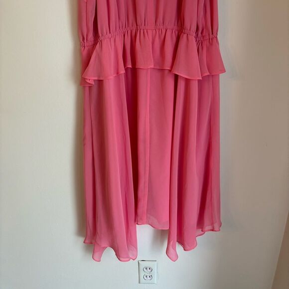 Sam Edelman Tiered handkerchief tie string dress in watermelon punch size 14 NWT - Picture 6 of 15
